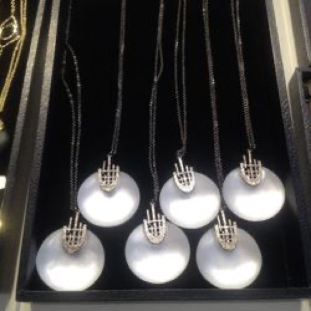 Alexis Bittar Silver and White deco Pendant Necklace - Picture 10 of 11